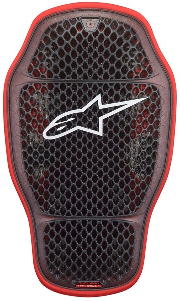 Alpinestars Nucleon KR-1 Celli Back Protector - S, Transparent Smoke / Red, Grey/red