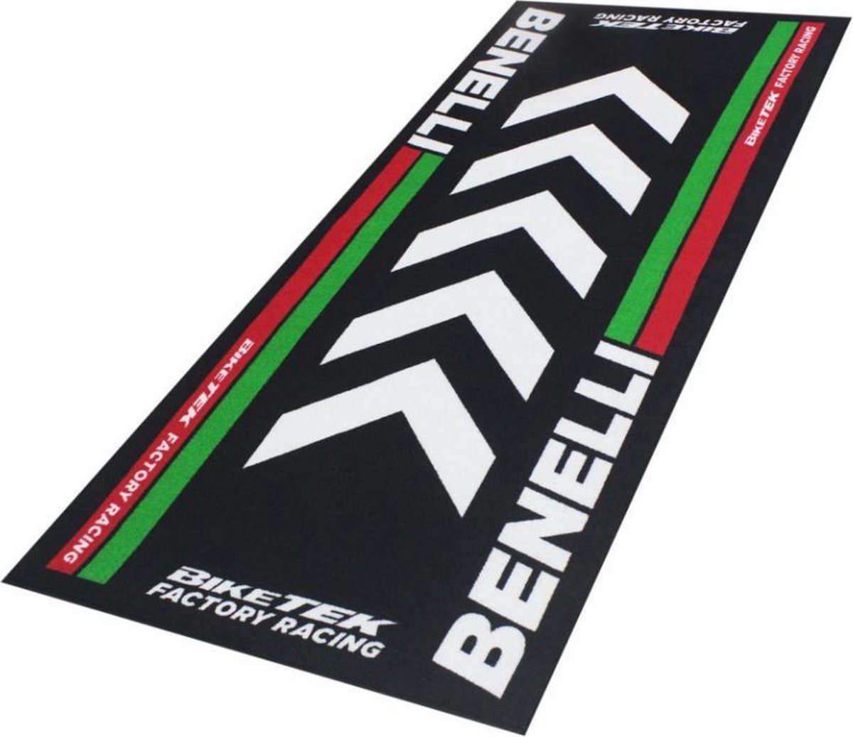 Biketek Garage Mat - Series 4 - Black / White / Green, Benelli, Black/green/red