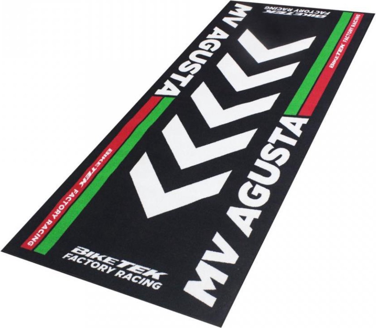 Biketek Garage Mat - Series 4 - Black / White / Green, MV Agusta, Black/green/red