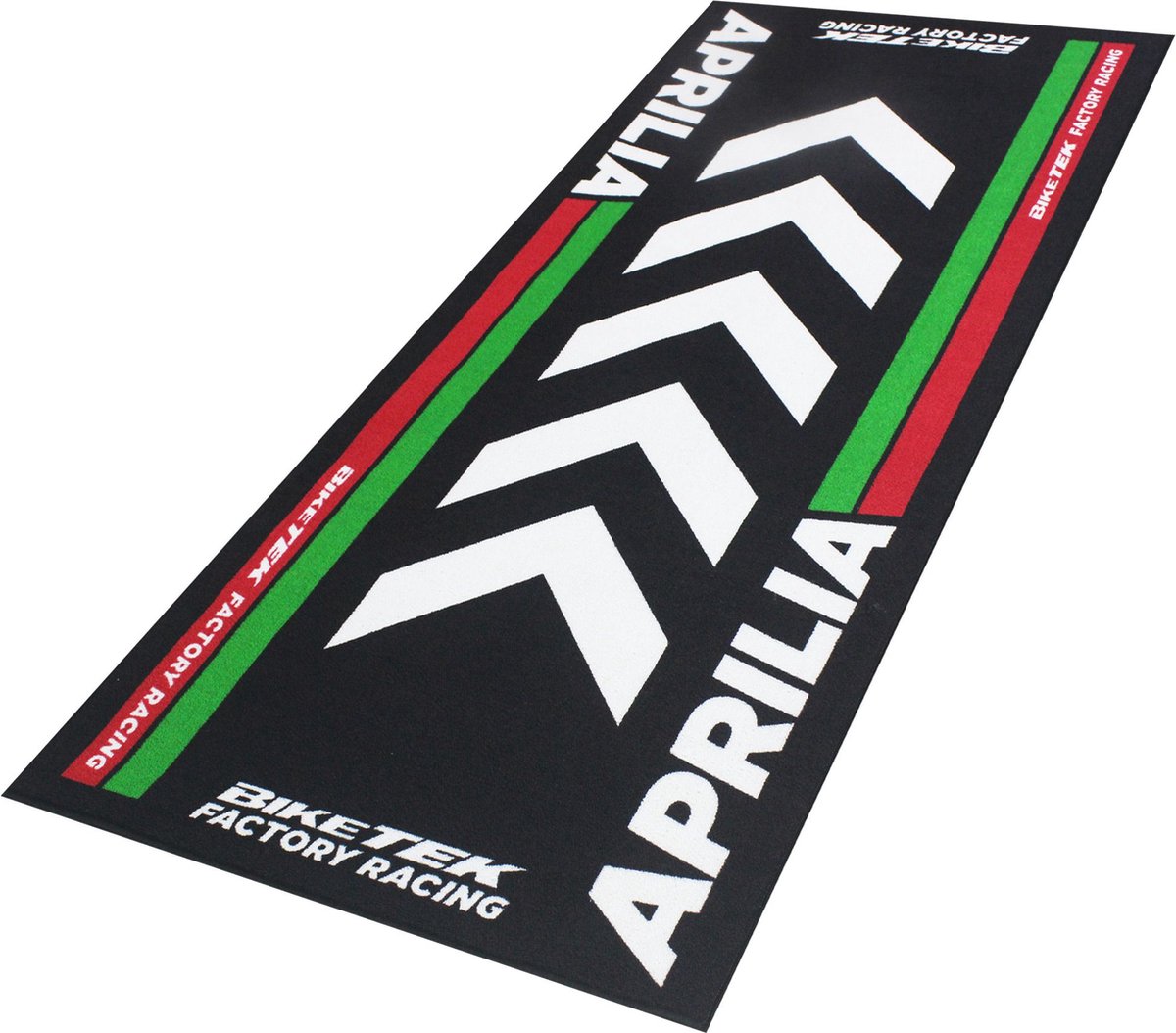 Biketek Garage Mat - Series 4 - Black / Red / Green, Aprilia, Black/green/red