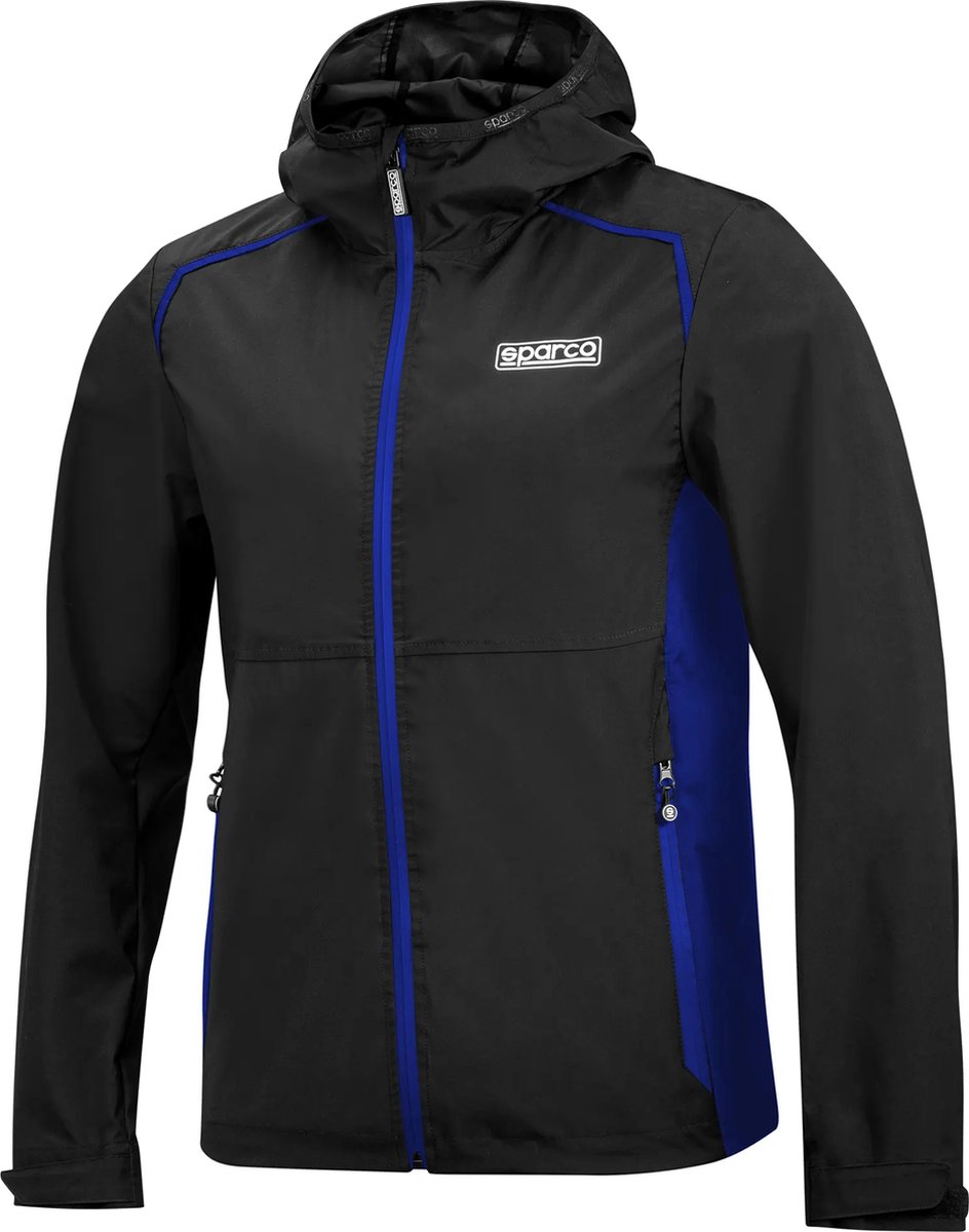 Sparco Windbreaker Jacket - XS, Black / Blue