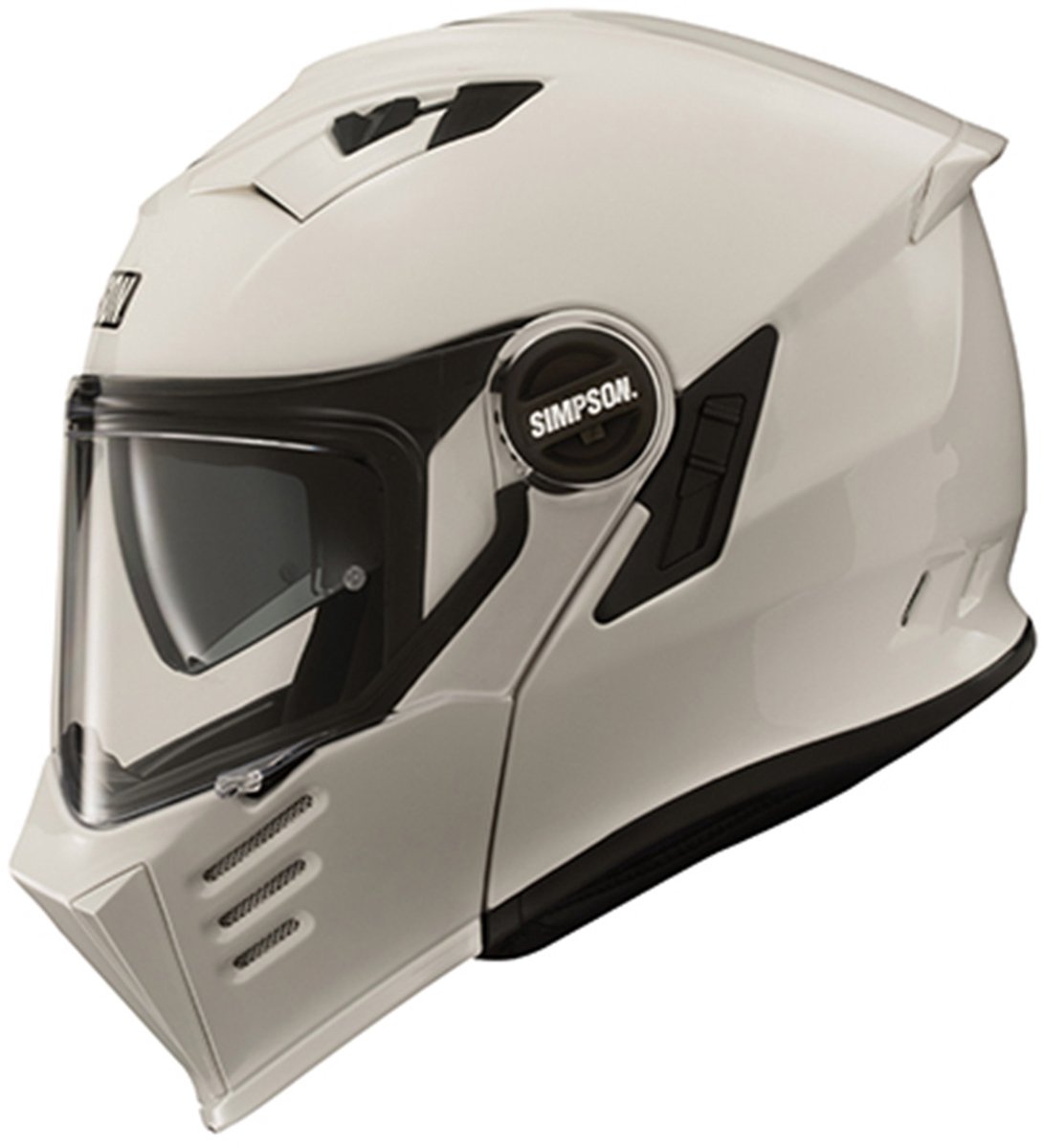 Simpson Darksome Plain Motorcycle Helmet - Small (55-56cm) - White, White