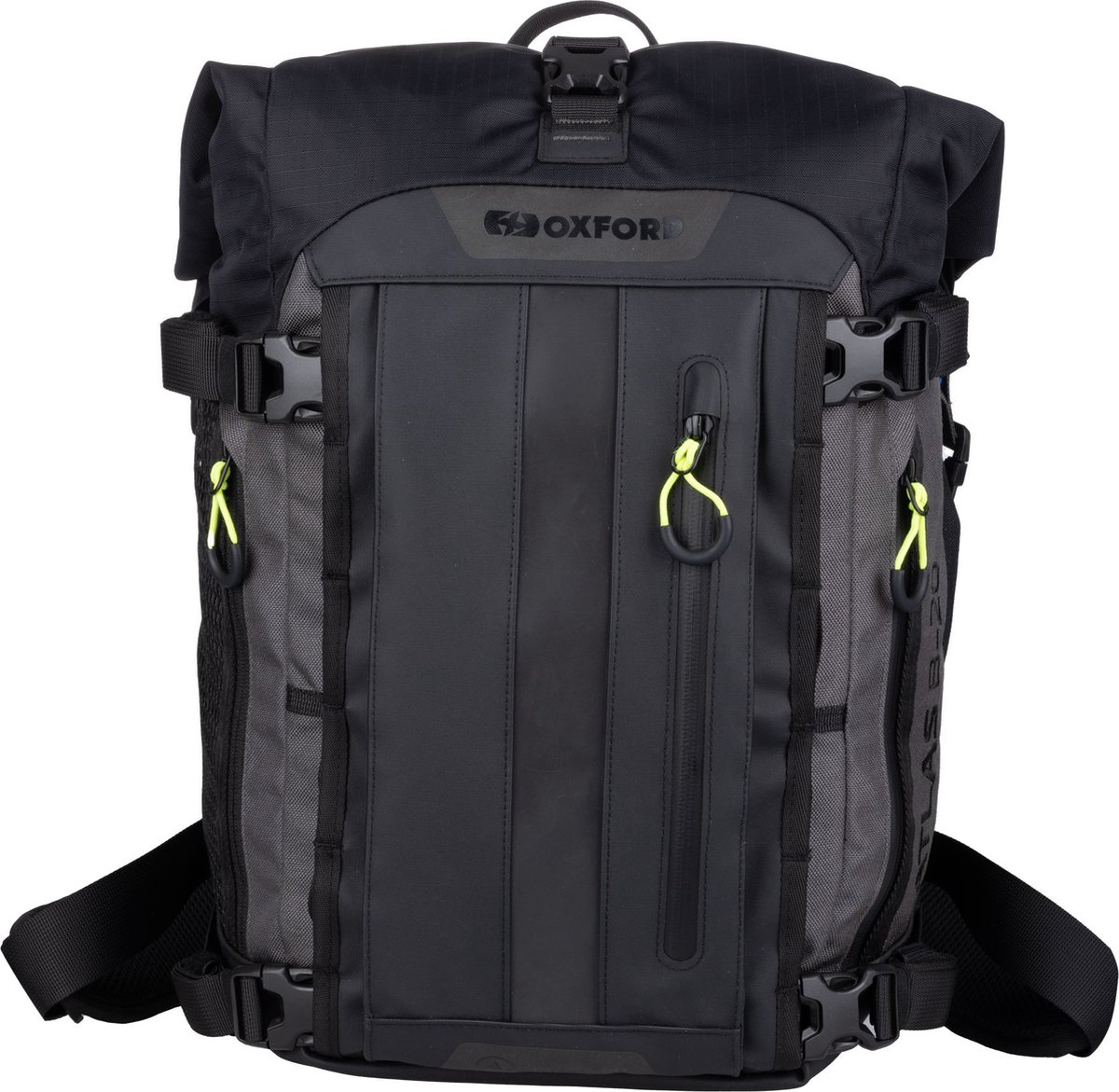 Oxford Atlas B-20 Advanced Motorcycle Backpack - Charcoal / Black, Black/grey