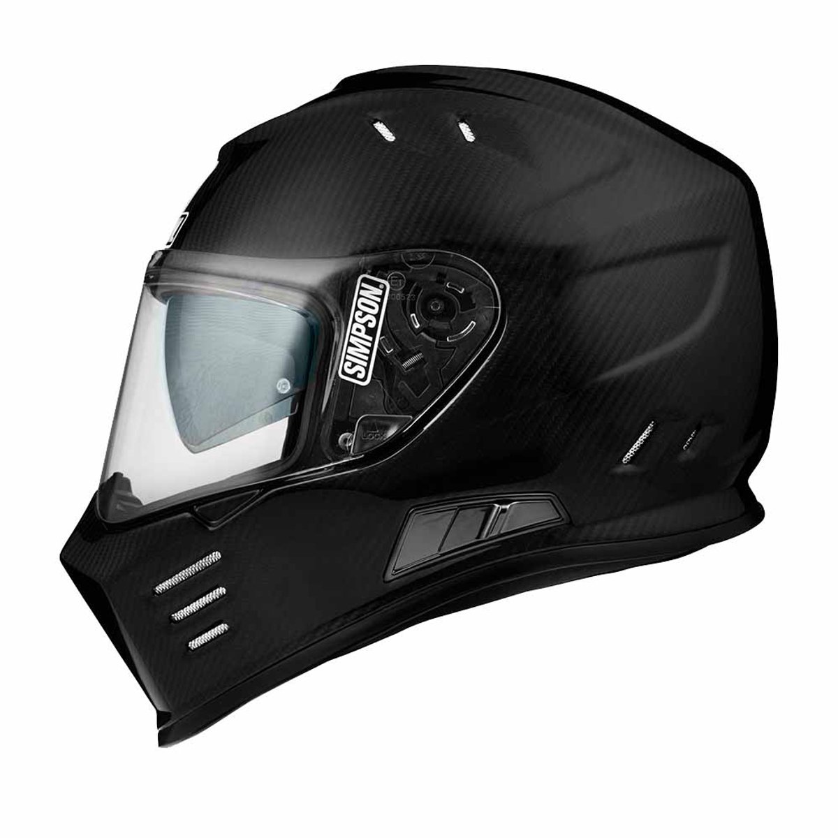 Simpson Venom Carbon Motorcycle Helmet - Large (59-60cm), Black