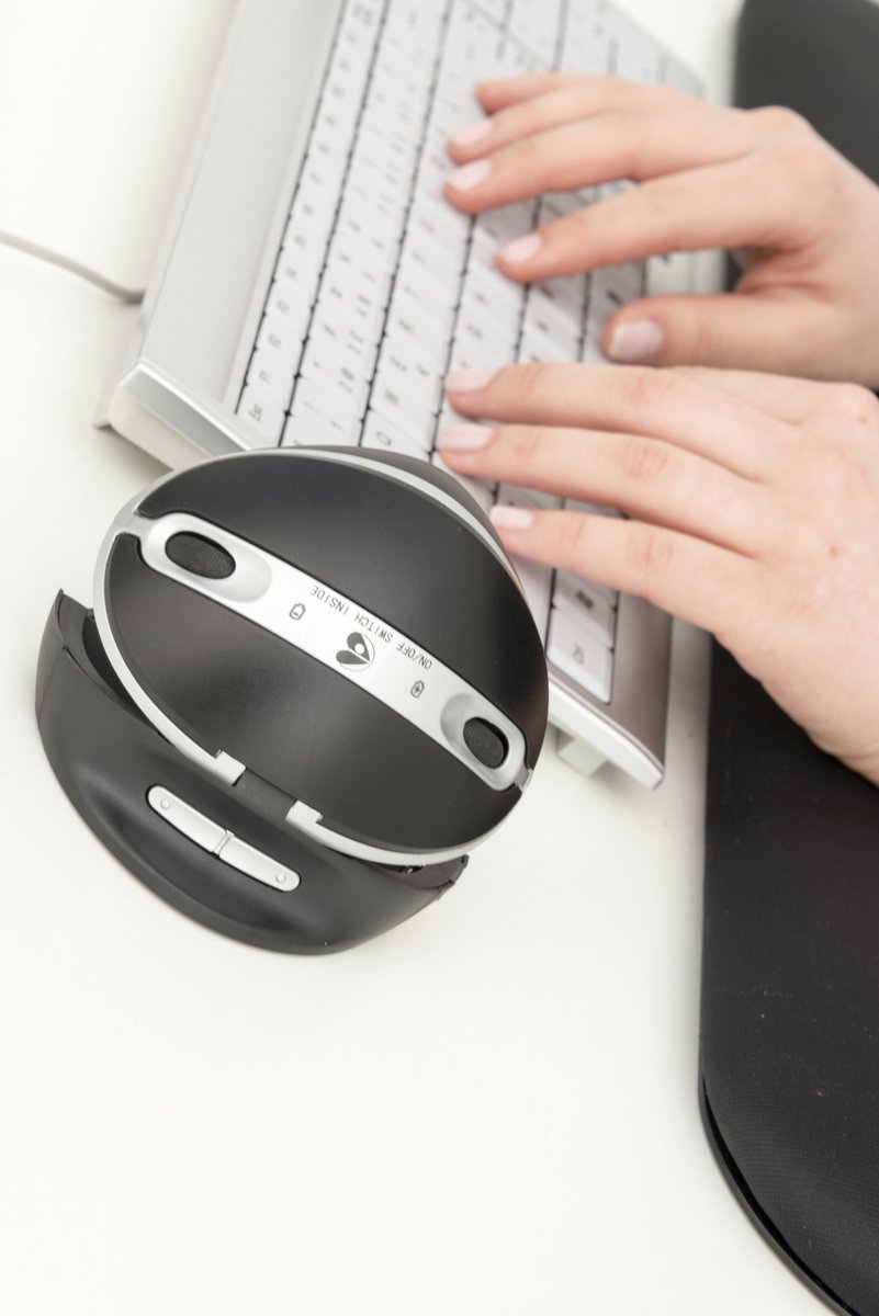 R-Go Tools Oyster - Ergonomisk mus - 4 knappar - Silver