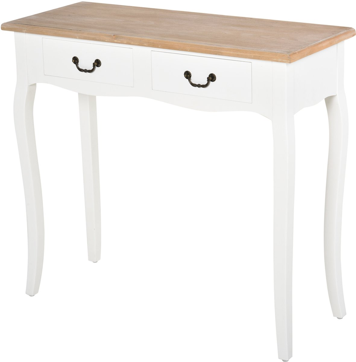 HOMCOM Table Console Table d'Appoint Design Vintage 2 Tiroirs 87 x 34 x 78 5 cm Blanc aosom france