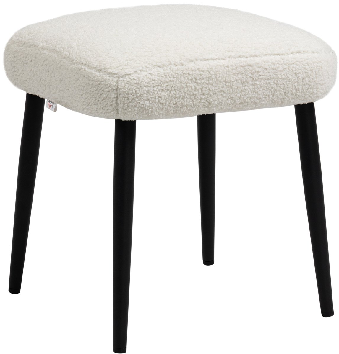 Aosom Tabouret, Tabouret en imitation cachemire, Repose-pieds, Crème-Blanc