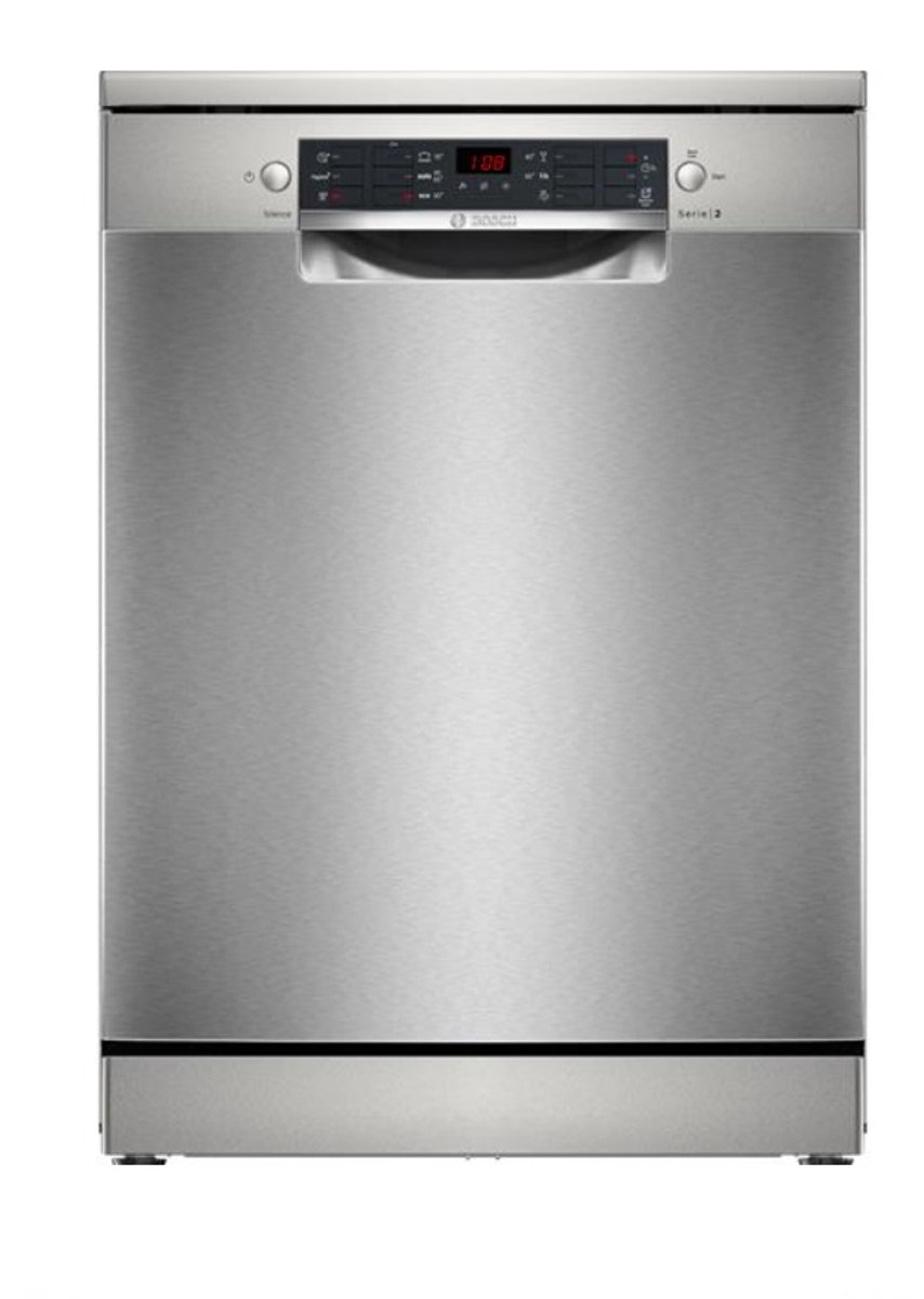 Lave-vaisselle pose libre BOSCH SMS26AI01F SER2 - 12 couverts - Induction - L60cm - 48 dB - Acier brossé anti-traces