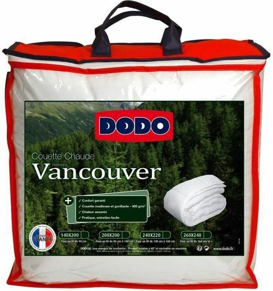 Couette Chaude Vancouver 400gr/m² - DODO - 200 x 200 cm - Blanc