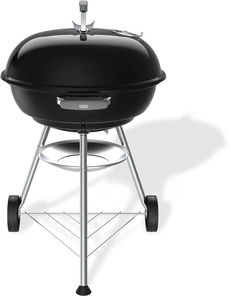 Barbecue a charbon - COMPACT KETTLE - Acier émaillé - Noir - Ø57cm - Charbon, 9 pers., clapet d'aération - WEBER