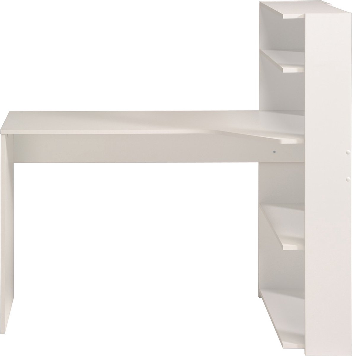 Bureau d'angle contemporain PARISOT JUNE - Blanc - L 122 cm - 1 plateau, 2 tablettes