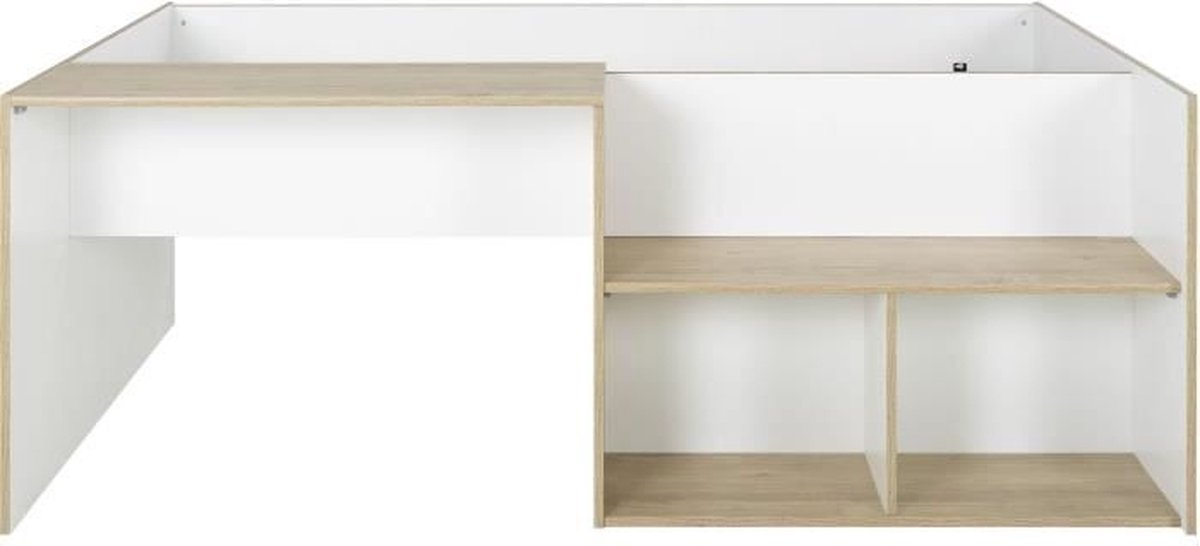 Lit combiné enfant OSCAR - 90 x 190 cm - Chene clair / Blanc - Diagone
