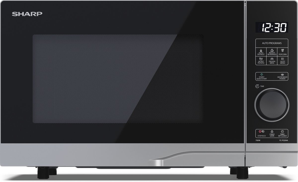 Sharp Premium series YC-PS204AE-S - microwave oven - freestanding - silver
