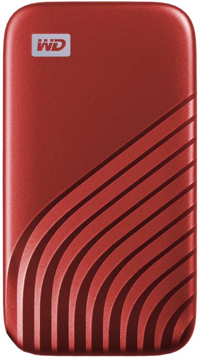 Western Digital My Passport. SSD capacity: 1 TB. USB connector: USB Type-C USB version: 3.2 Gen 2 (3.1 Gen 2). Read speed: 1050 MB/s Write speed: 1000 MB/s. Password protection. Product colour: Red