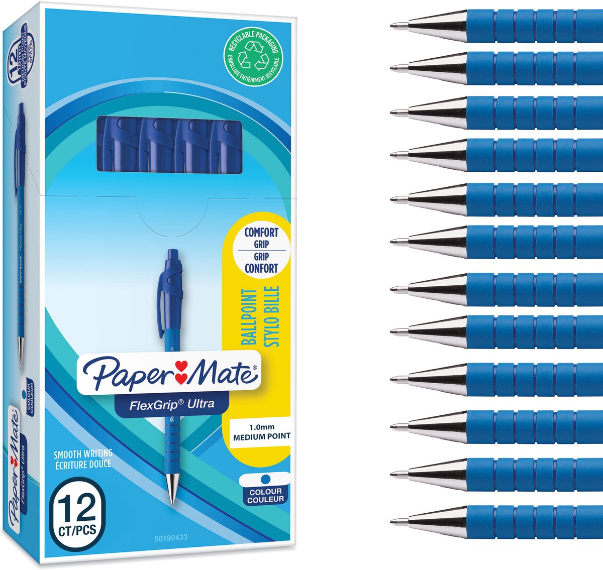 Papermate Paper Mate FlexGrip Ultra Retractable Ballpoint Pens Medium Point (1.0mm)