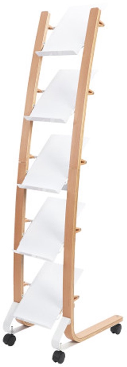 Alba Design mobile display 5 compartments A4 format. Housing material: Wood Acrylonitrile butadiene styrene (ABS) Format: A4. Width: 360 mm Depth: 520 mm Height: 1650 mm. Quantity per pack: 1 pc(s). Warranty period: 2 year(s)