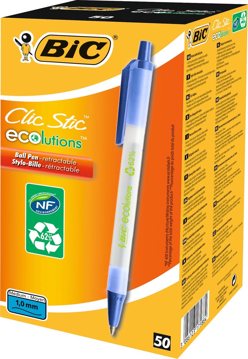 Bic Ecolutions Clic Stick Blue (Pack of 50) 8806892