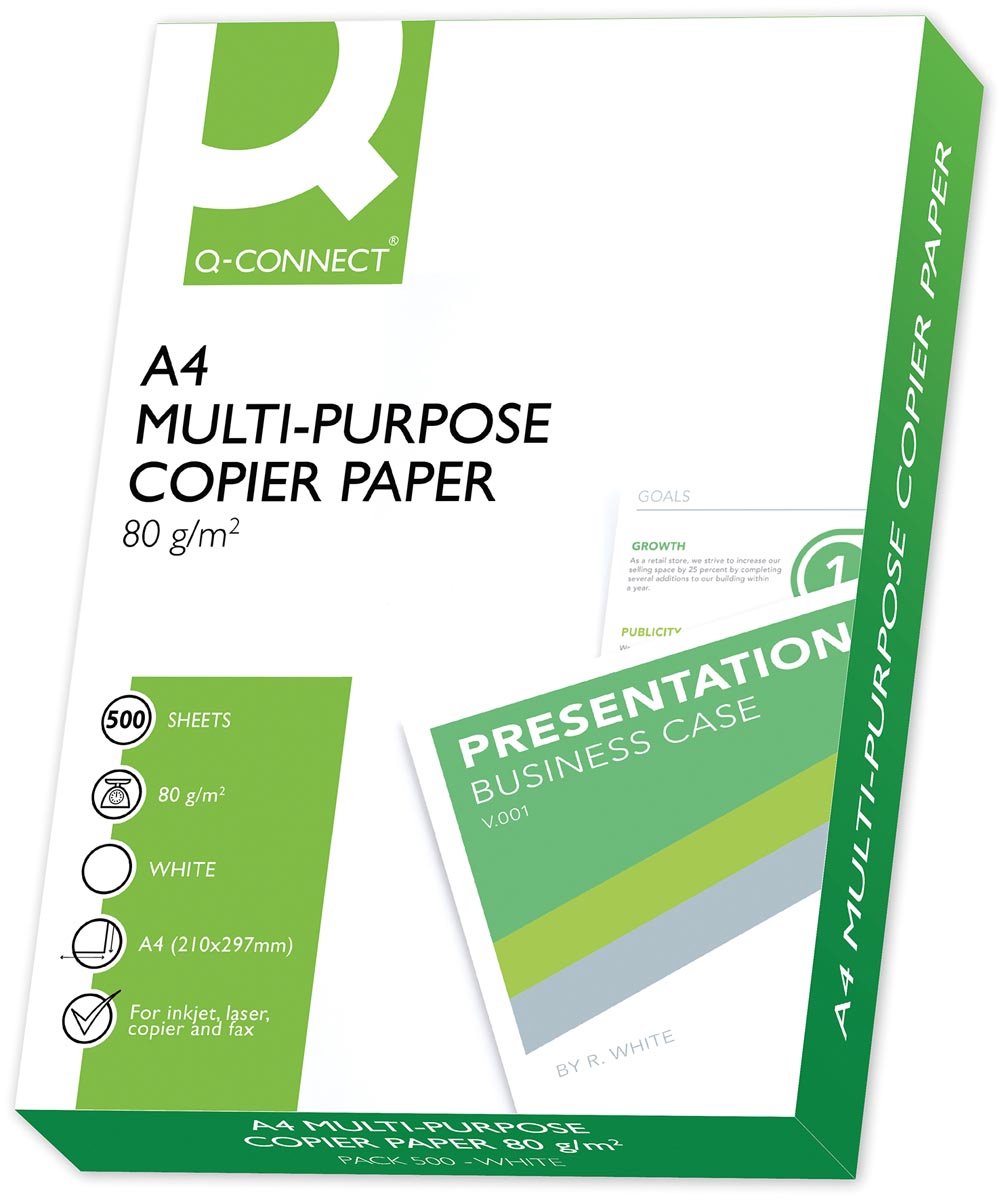 Q-Connect White A4 80gsm Copier Paper (2500 Pack) KF01087
