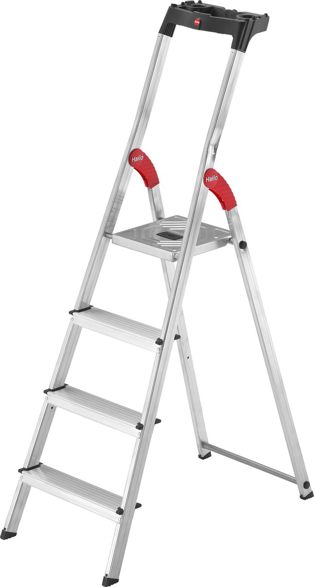 Hailo Stufenleiter L60 Standardline Silber 4 Stufen 45 x 85 x 146 cm