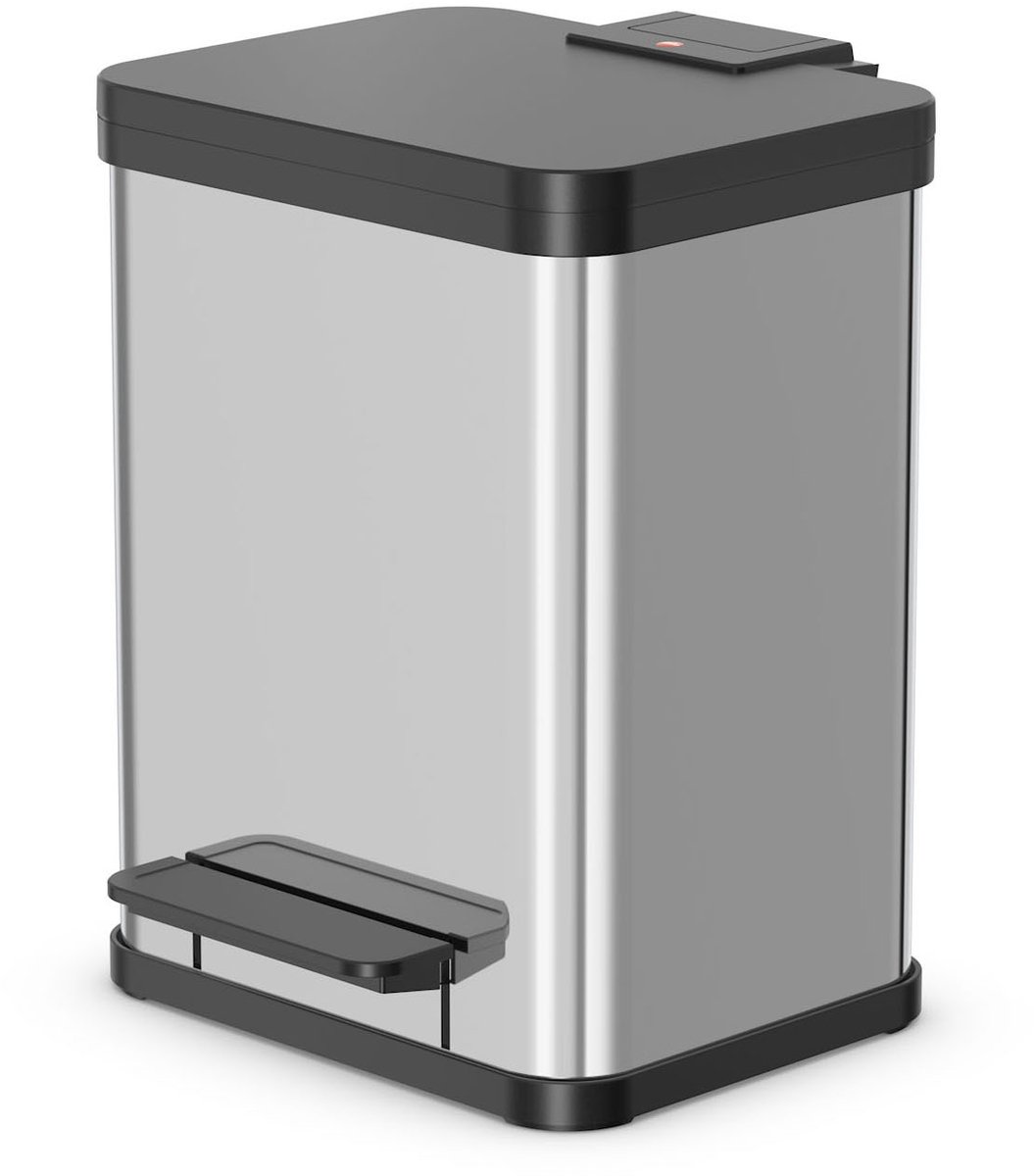 Hailo Papierkorb Duo Plus M Silber, schwarz