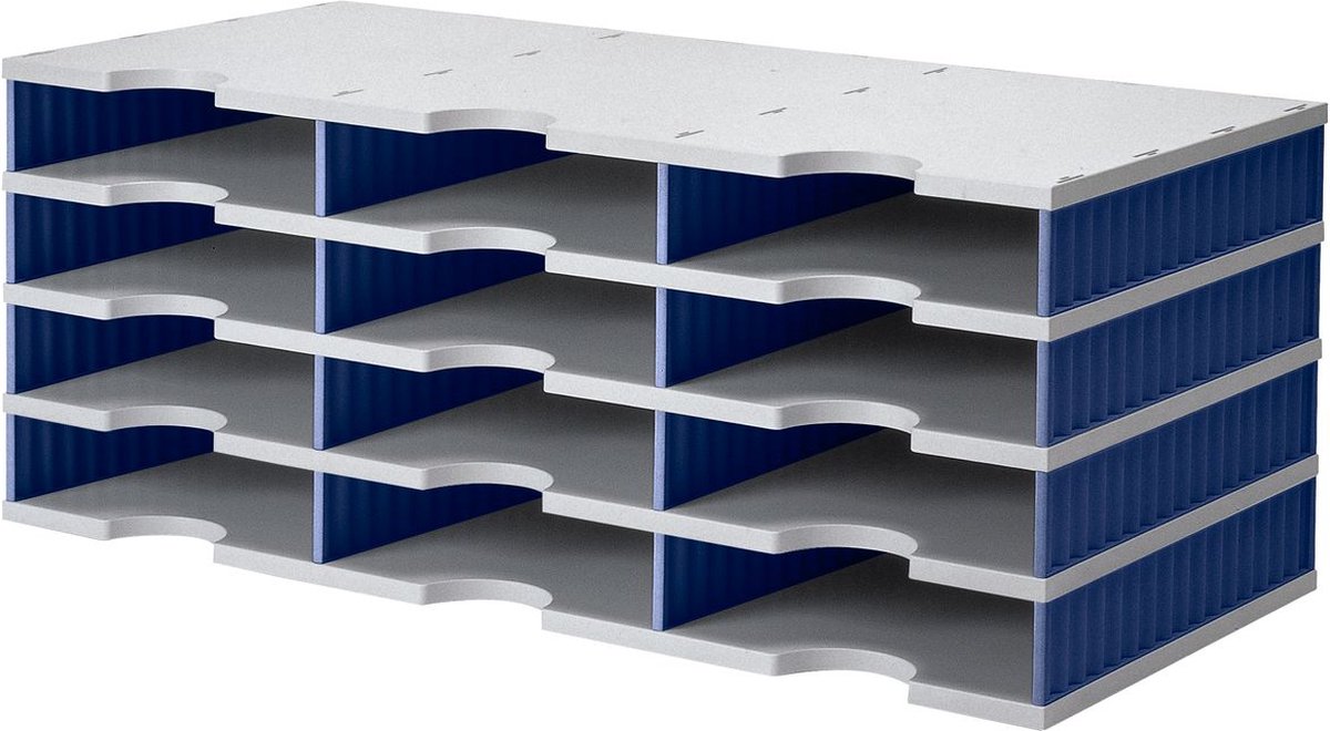 Styro Sortiersystem Grundeinheit Styrodoc® DIN C4 Grau, Blau 72,3 x 33,1 x 29,3 cm