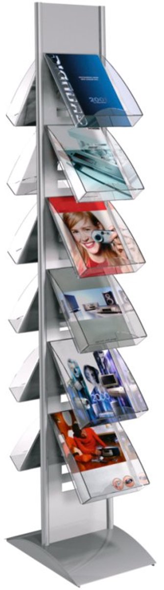 Kerkmann Tec-art A4 Prospektständer Silber 6337 300 (B) x 400 (T) x 1.660 (H) mm