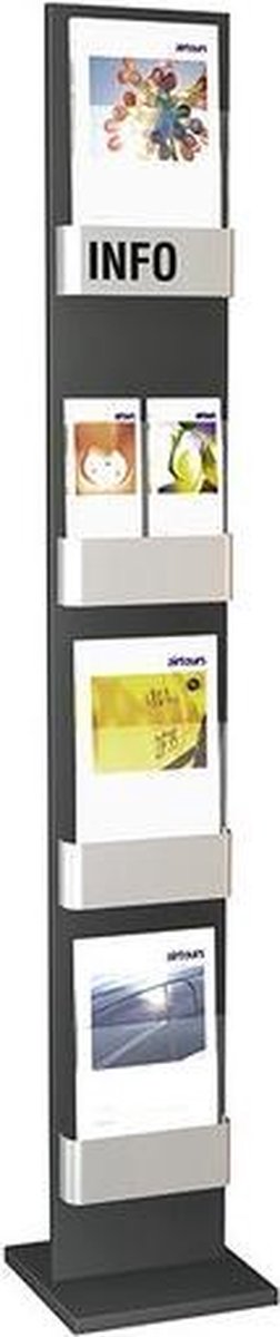 Kerkmann First Prospektständer Anthrazit 41659614 300 (B) x 300 (T) x 1.750 (H) mm