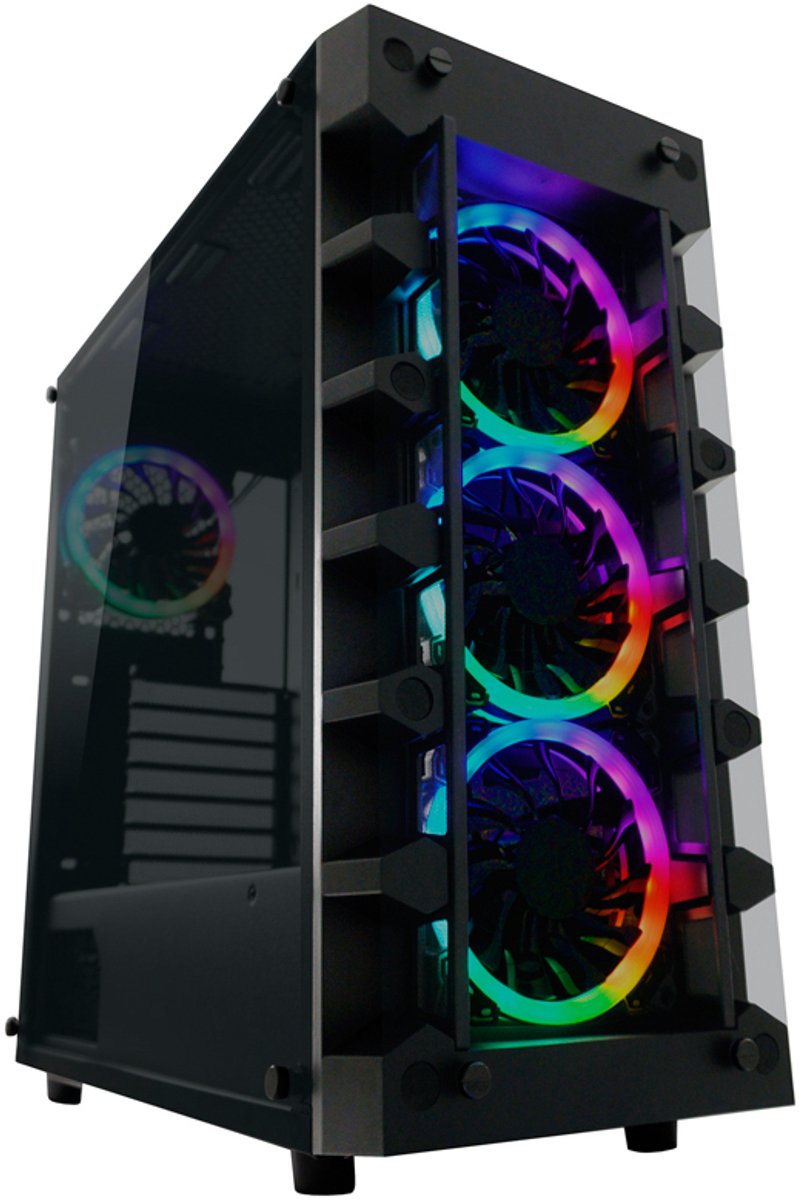 LC-Power Computergehäuse Gaming 709B - Solar_System_X Midi Tower Metall, Kunststoff, Gehärtetes Glas Schwarz