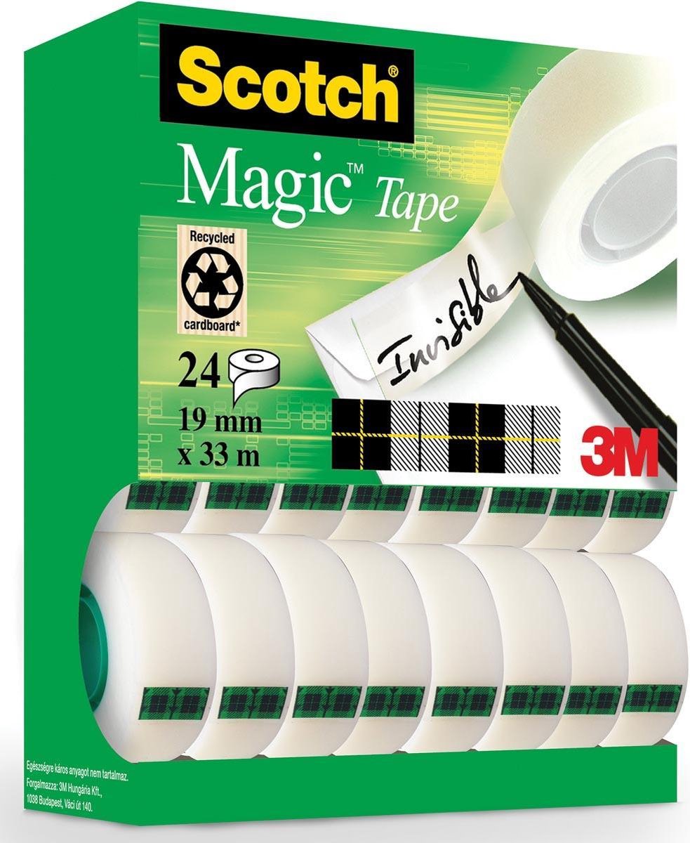 Scotch Klebeband Magic Transparent 66 mm (B) x 33 m (L) 24 Stück