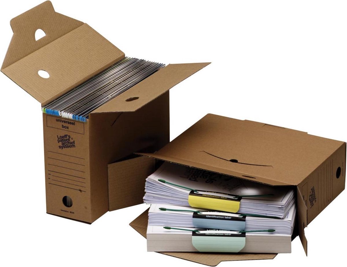 Loeff's Universal Box Karton Archivbox Braun 335mm x 237mm x 112mm 25 Stück