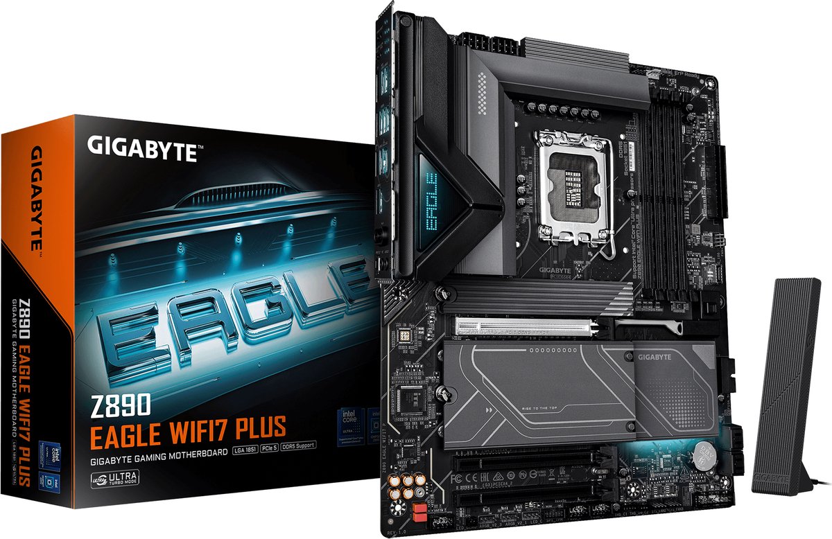 GIGABYTE Z890 EAGLE WIFI7 PLUS Bundkort - Intel Z890 - Intel LGA1851 - DDR5 RAM - ATX