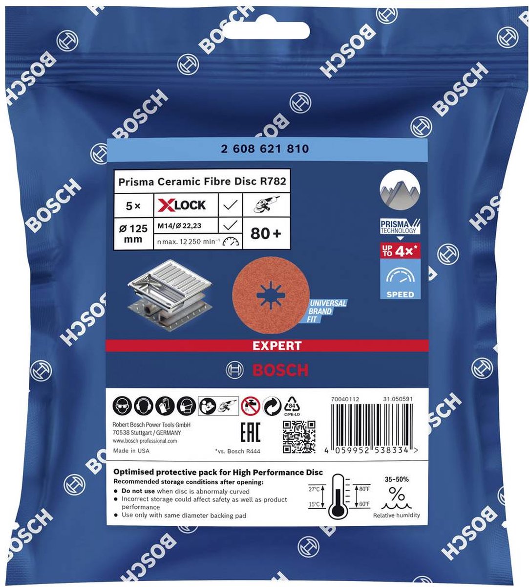 Bosch Expert R782 Grinding Discs Grit 80 5pcs