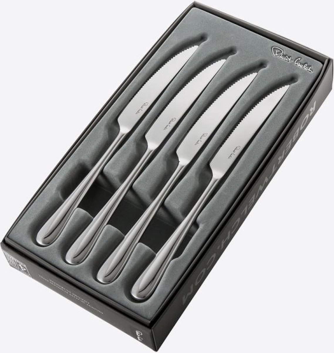 Robert Welch 4 Cuchillos de carne Kingham Bright acero inoxidable