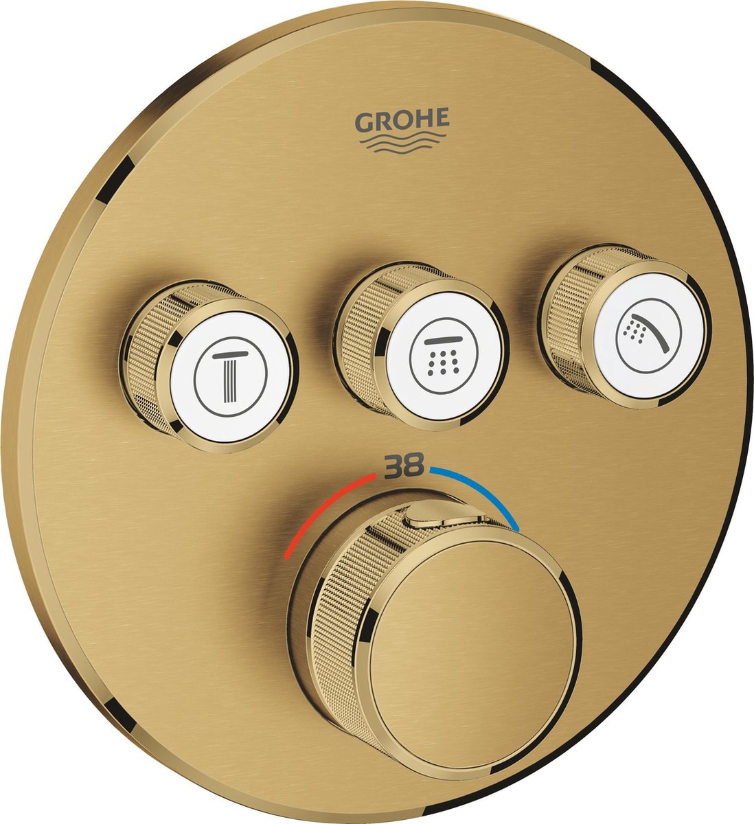 Grohe Grohtherm SmartControl Termostat til indbygning med 3 ventiler, børstet cool sunrise