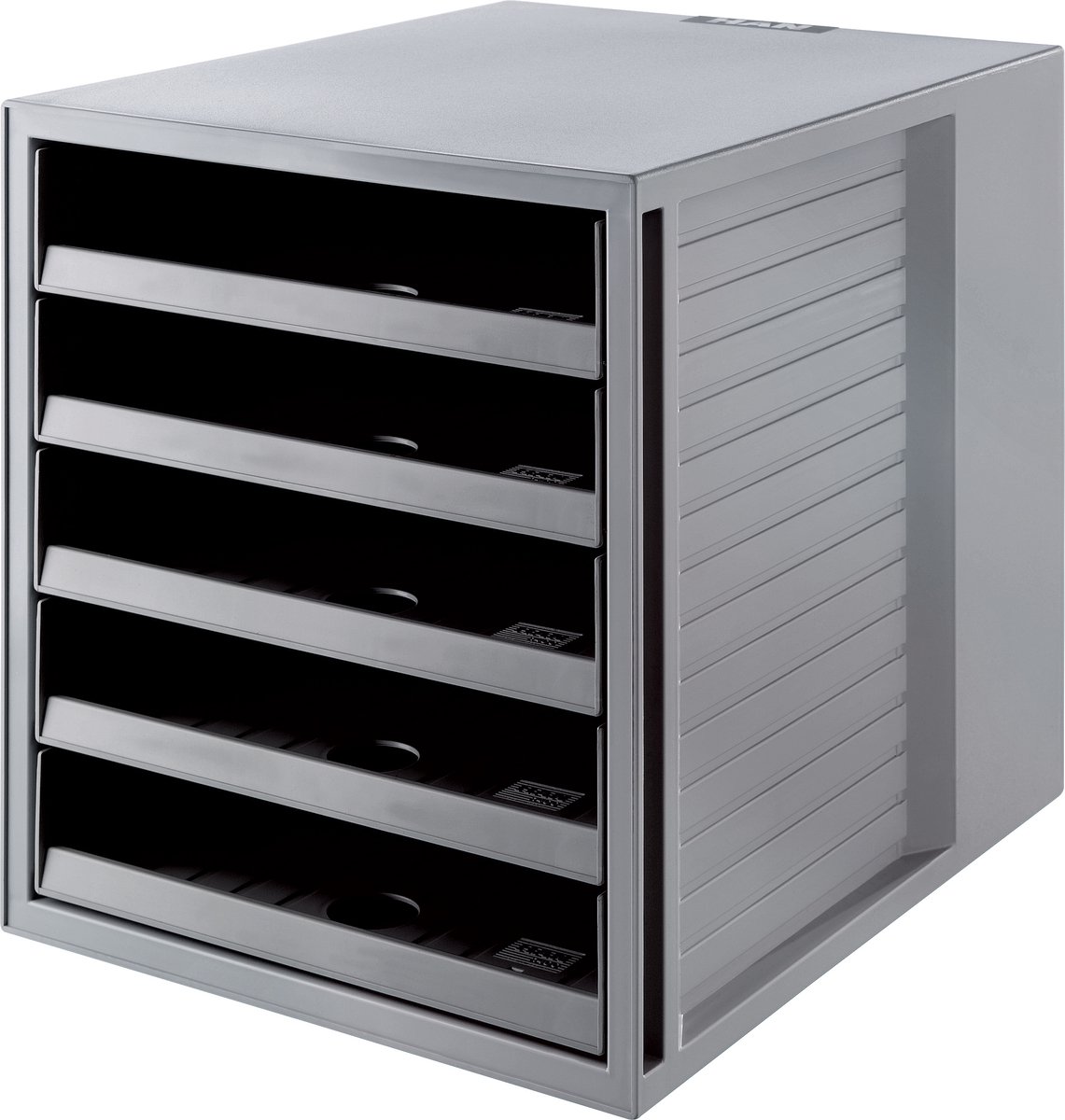 HAN Schubladenbox Regranulat Grau 5 Schübe 27,5 x 33 x 32 cm C4