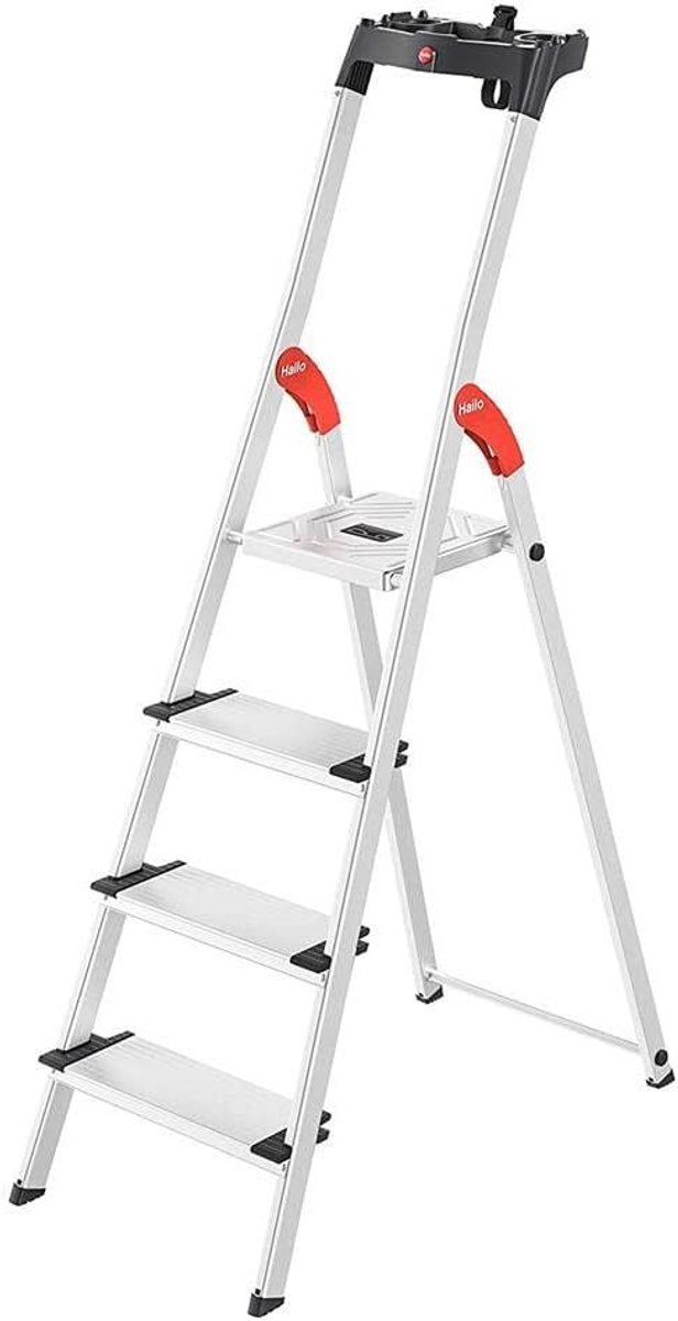 Hailo Stufenleiter L80 Comfortline Silber 6 Stufen 50 x 116 x 190 cm