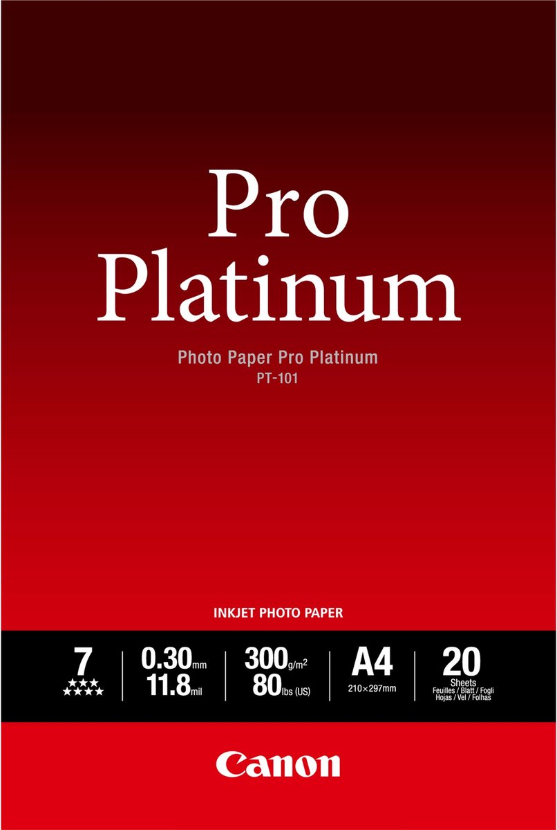 Canon Fotopapier PT-101 DIN A4 300 g/m² Weiß 20 Blatt