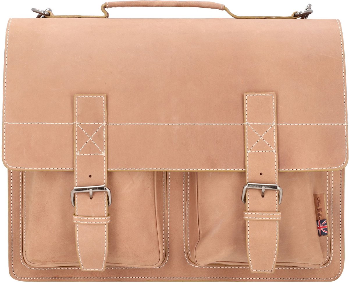 Alassio Aktentasche EARL 15 Leder Hellbraun 42 x 14,5 x 32 cm