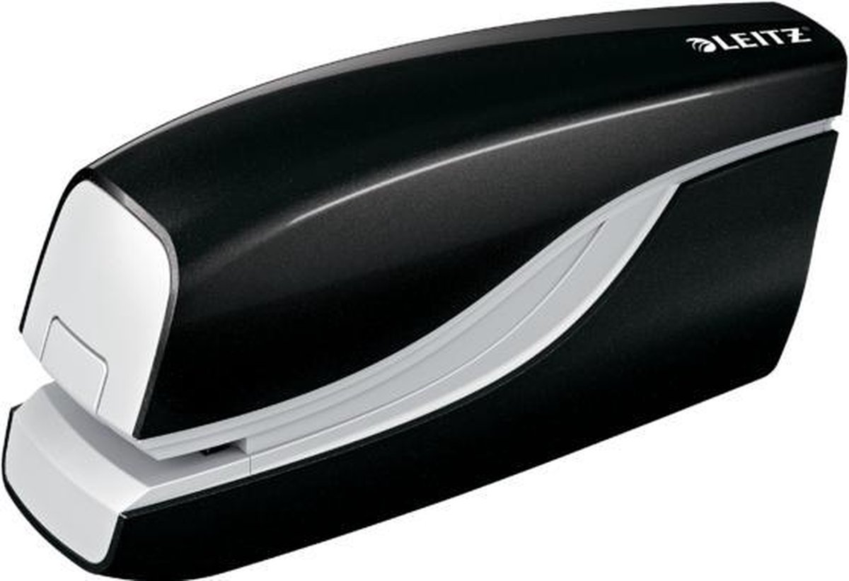 Leitz NeXXt WOW Elektrisches Heftgerät 5566 Halbstreifen 10 Blatt Schwarz E1 Kunststoff, Metall