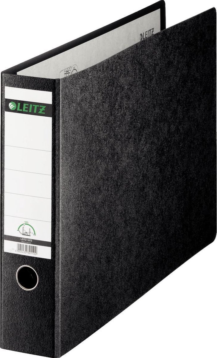 Leitz 180° Ordner Breit A3 80 mm Schwarz 2 Ringe 1073 Hartpappe Wolkenmarmor Querformat