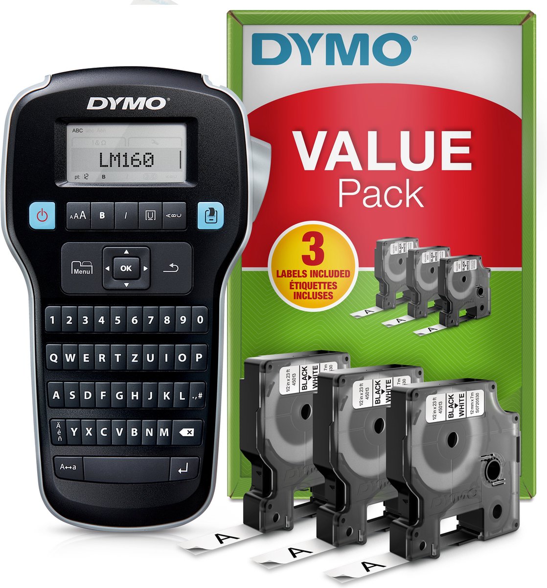 DYMO LabelManager LM 160 Etikettendrucker Vorteilspaket Thermal QWERTZ Schwarz