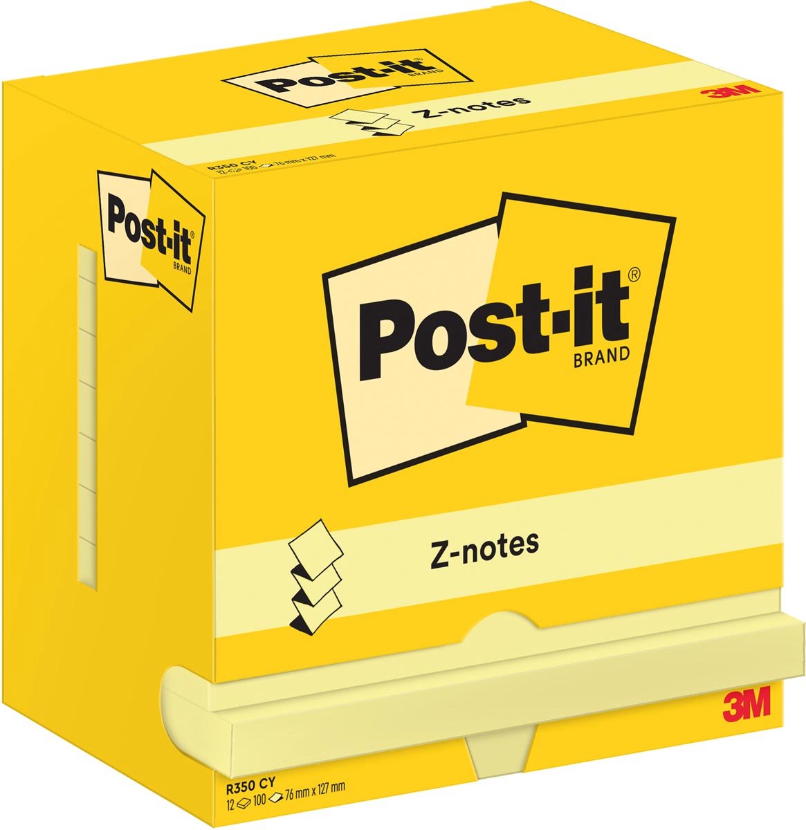 Post-it Sticky Z-Notes Haftnotizen R350 CY 67 x 127 mm 100 Blatt pro Block 12 Stück