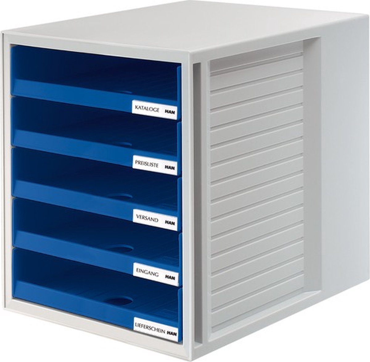 HAN Schubladen Kunststoff Blau, Hellgrau 5 Schübe 27,5 x 33 x 32 cm A4