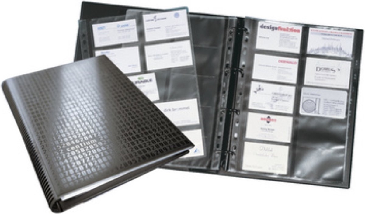DURABLE Visitenkartenringbuch VISIFIX® centium DIN A4 400 Karten Schwarz 31,5 x 25,5 cm