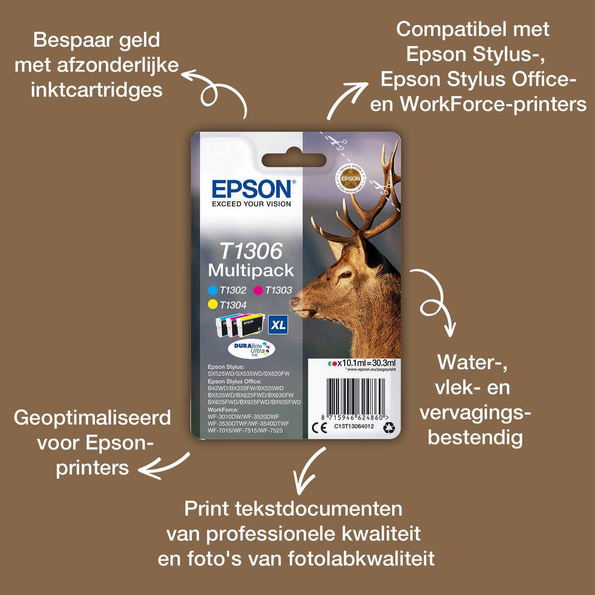 Epson T1301 Original Tintenpatrone C13T13014012 Schwarz