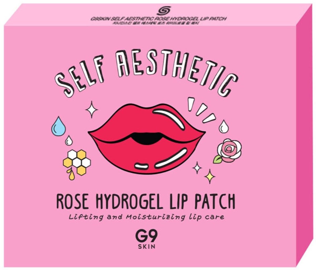 G9skin, Self Aesthetic, Rosen-Hydrogel-Lippenpflaster, 5 Packungen, 3 g (0,10 Unzen) pink