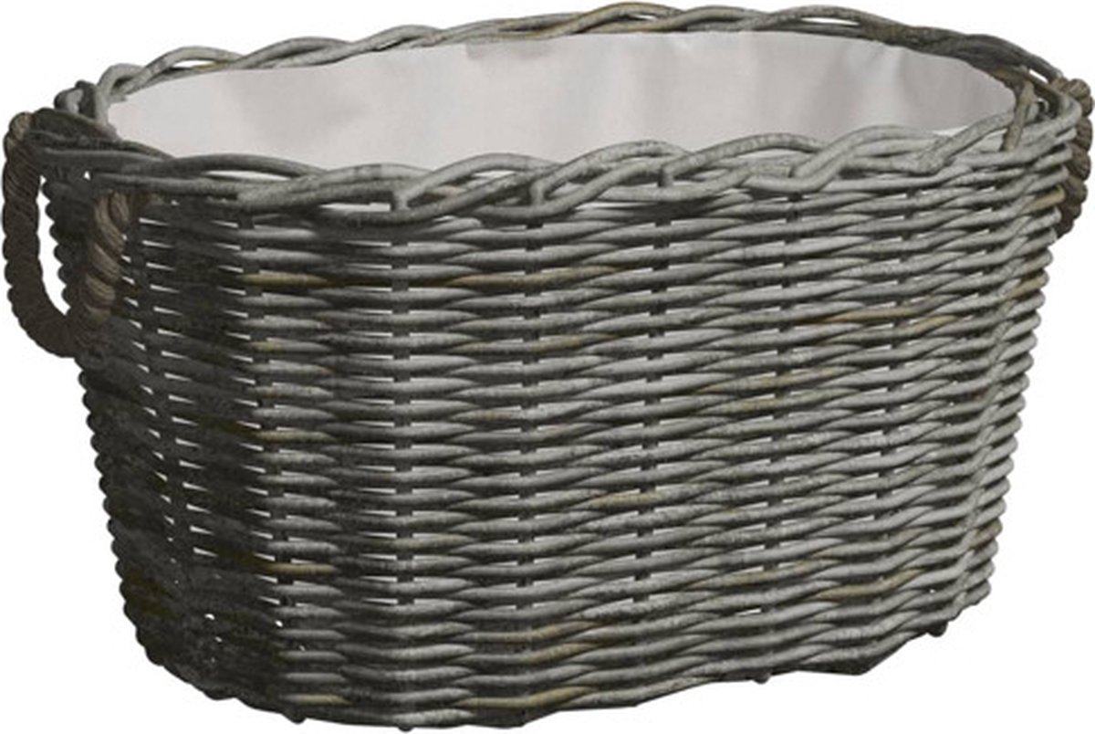 vidaXL Holzkorb mit Tragegriffen 59x42x28 cm Grau Weide