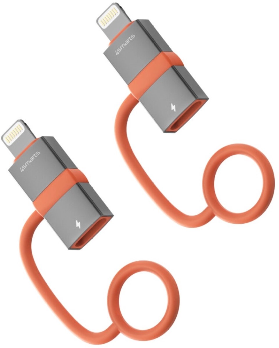 4Smarts USB-C till Lightning Adapter Set 27W PD, 2-pack – Grå