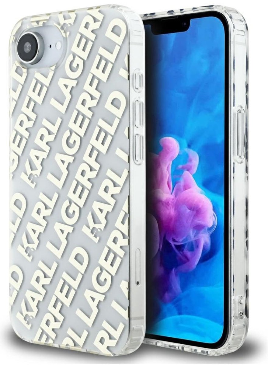 Karl Lagerfeld IML Repeat Logo iPhone 16e Case - Gold