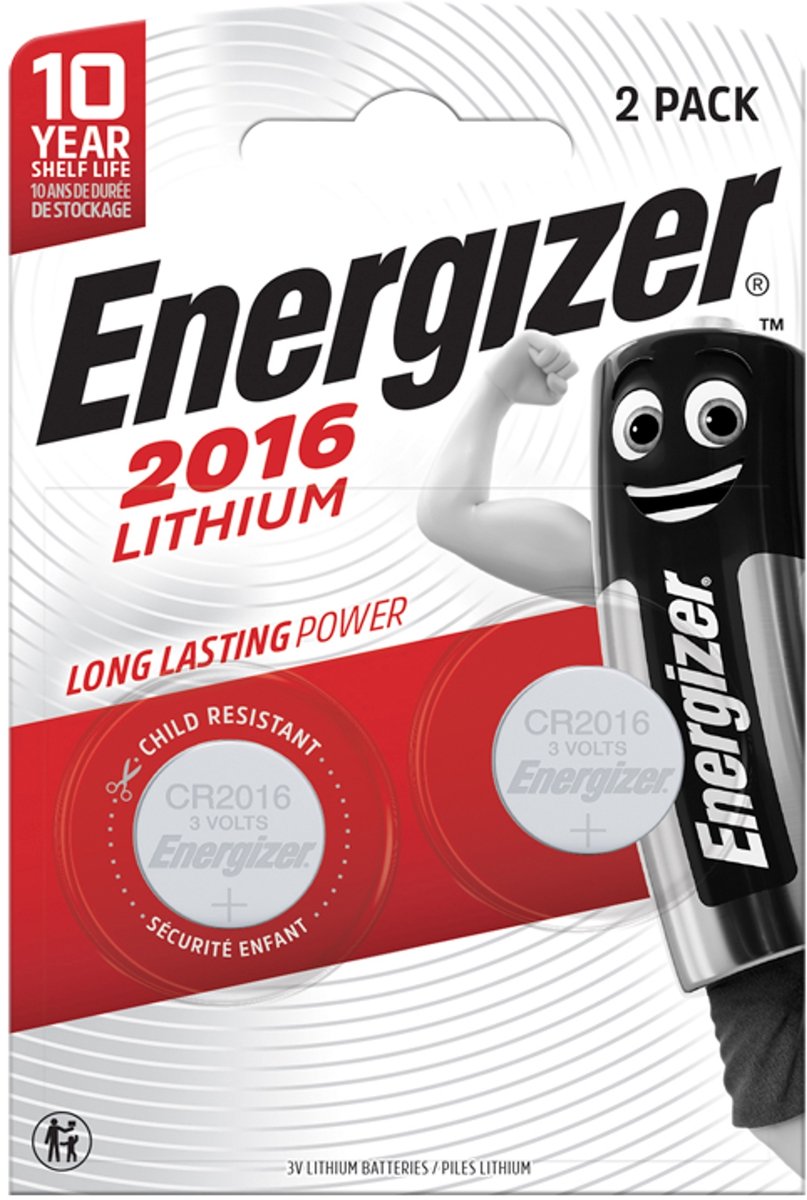 Energizer Knapcellsbatteri Litium Cr2016 2-pack